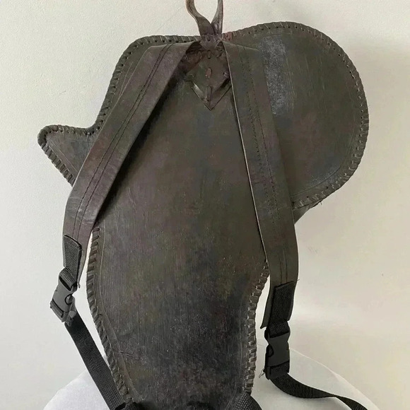 Handmade  unisex black brown leather backpack main image 15